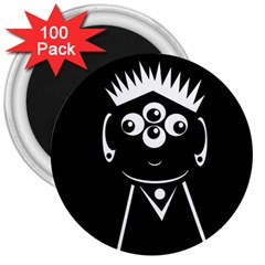 Black And White Voodoo Man 3  Magnets (100 Pack) by Valentinaart