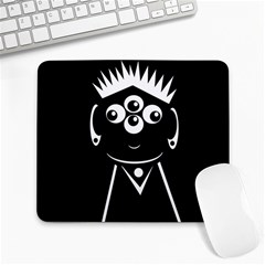 Black And White Voodoo Man Large Mousepads by Valentinaart