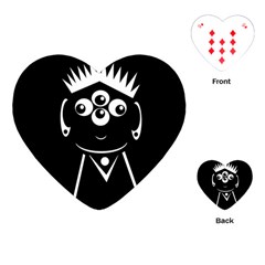 Black And White Voodoo Man Playing Cards (heart)  by Valentinaart