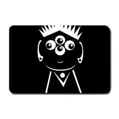 Black And White Voodoo Man Small Doormat  by Valentinaart