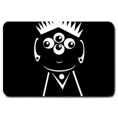 Black And White Voodoo Man Large Doormat  by Valentinaart