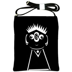 Black And White Voodoo Man Shoulder Sling Bags by Valentinaart