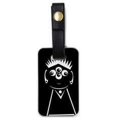 Black And White Voodoo Man Luggage Tags (one Side)  by Valentinaart