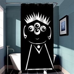 Black And White Voodoo Man Shower Curtain 36  X 72  (stall)  by Valentinaart