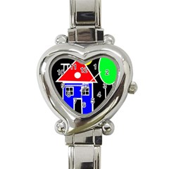 Kids Drawing Heart Italian Charm Watch by Valentinaart