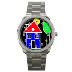 Kids Drawing Sport Metal Watch by Valentinaart