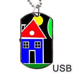 Kids Drawing Dog Tag Usb Flash (one Side)