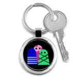 Three monsters Key Chains (Round)  Front