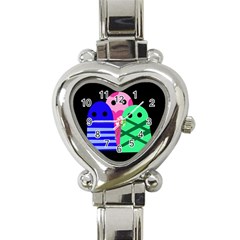 Three Monsters Heart Italian Charm Watch by Valentinaart