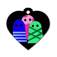 Three Monsters Dog Tag Heart (two Sides) by Valentinaart