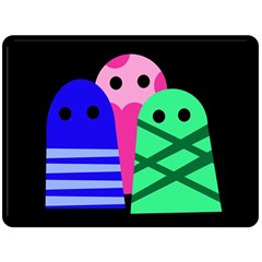 Three Monsters Double Sided Fleece Blanket (large) 