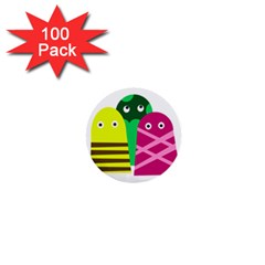 Three Mosters 1  Mini Buttons (100 Pack)  by Valentinaart