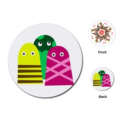 Three Mosters Playing Cards (round) 