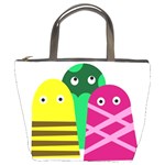 Three mosters Bucket Bags Front