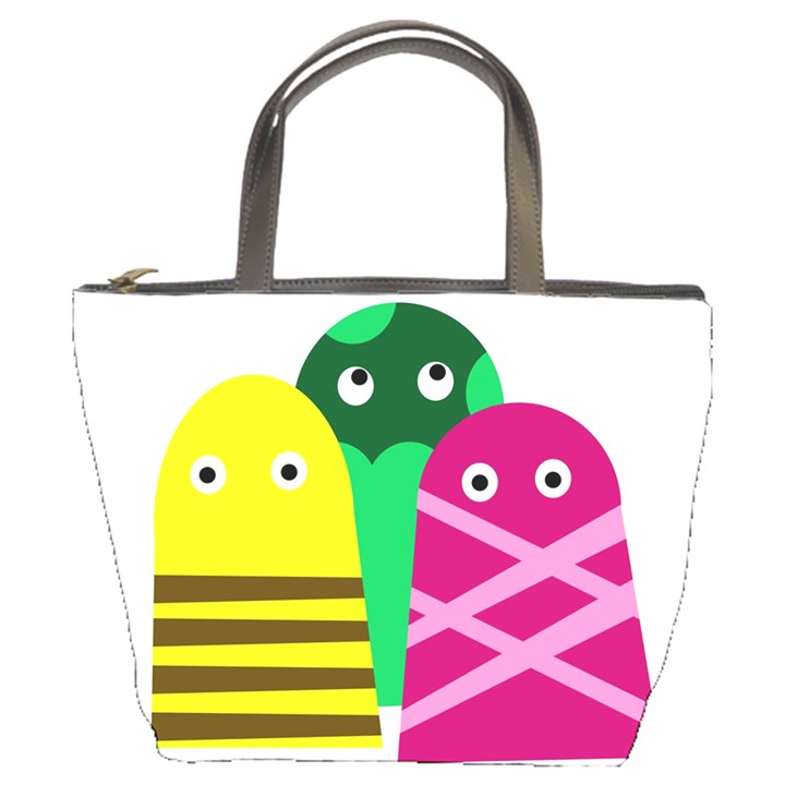 Three mosters Bucket Bags