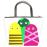 Three mosters Bucket Bags Back