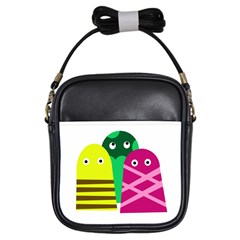 Three Mosters Girls Sling Bags by Valentinaart