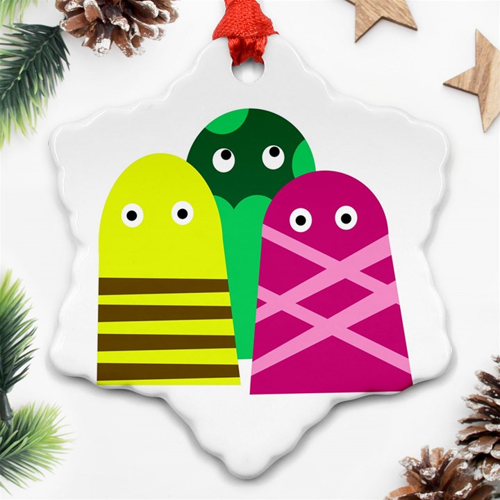 Three mosters Ornament (Snowflake) 