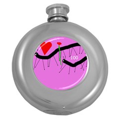 Centipedes Round Hip Flask (5 Oz) by Valentinaart