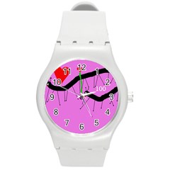 Centipedes Round Plastic Sport Watch (m) by Valentinaart