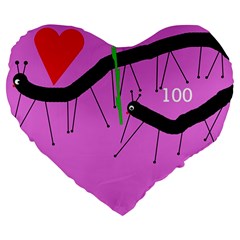 Centipedes Large 19  Premium Flano Heart Shape Cushions by Valentinaart