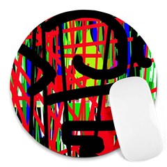 Colorful Abstraction Round Mousepads by Valentinaart