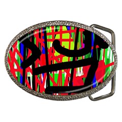 Colorful Abstraction Belt Buckles by Valentinaart