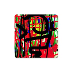 Colorful Abstraction Square Magnet by Valentinaart