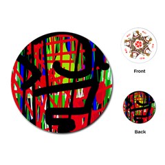 Colorful Abstraction Playing Cards (round) 