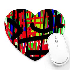 Colorful Abstraction Heart Mousepads by Valentinaart