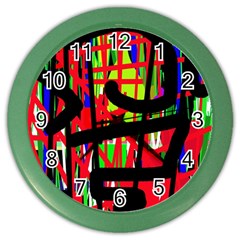 Colorful Abstraction Color Wall Clocks by Valentinaart