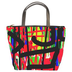 Colorful Abstraction Bucket Bags by Valentinaart