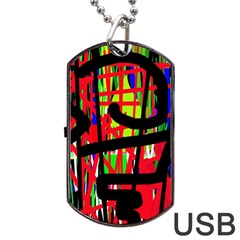 Colorful Abstraction Dog Tag Usb Flash (one Side)