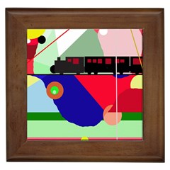 Abstract Train Framed Tiles by Valentinaart