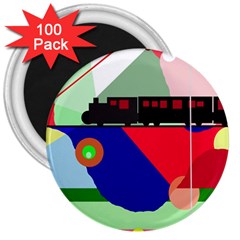 Abstract Train 3  Magnets (100 Pack) by Valentinaart