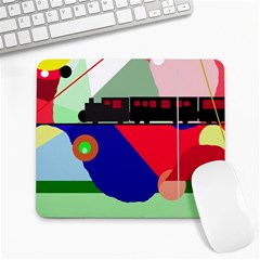 Abstract Train Large Mousepads by Valentinaart