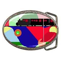 Abstract Train Belt Buckles by Valentinaart