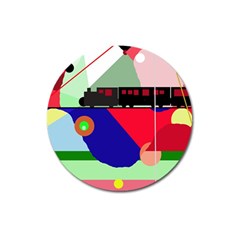 Abstract Train Magnet 3  (round) by Valentinaart