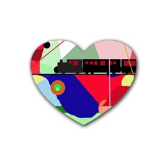 Abstract Train Heart Coaster (4 Pack)  by Valentinaart