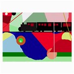 Abstract train Large Glasses Cloth (2-Side) Front