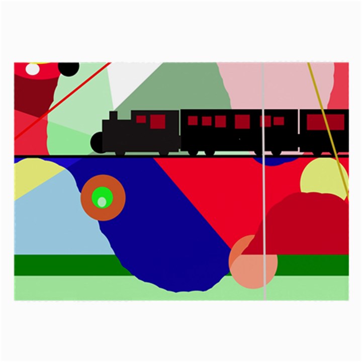 Abstract train Large Glasses Cloth (2-Side)