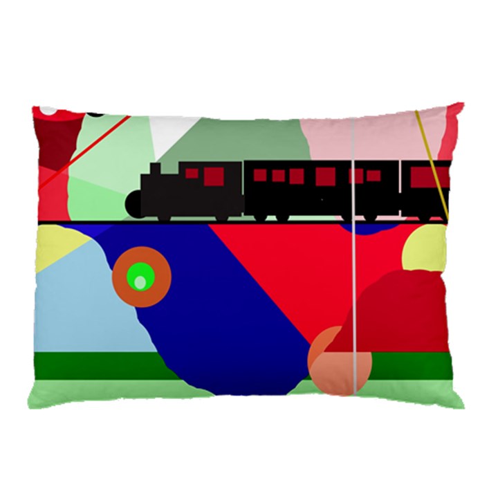 Abstract train Pillow Case