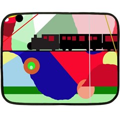 Abstract Train Fleece Blanket (mini)