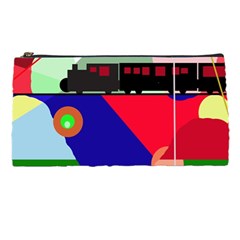 Abstract Train Pencil Cases by Valentinaart