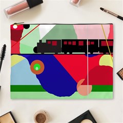 Abstract Train Cosmetic Bag (xl) by Valentinaart