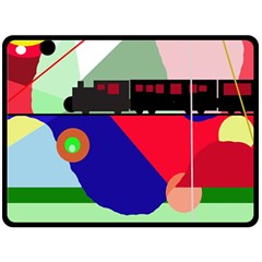 Abstract Train Fleece Blanket (large) 