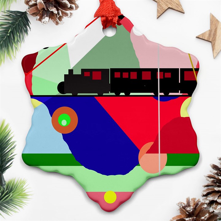 Abstract train Ornament (Snowflake) 