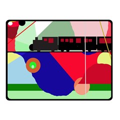 Abstract Train Double Sided Fleece Blanket (small) 