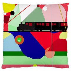 Abstract Train Standard Flano Cushion Case (one Side)