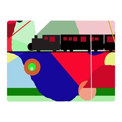 Abstract Train Double Sided Flano Blanket (mini) 